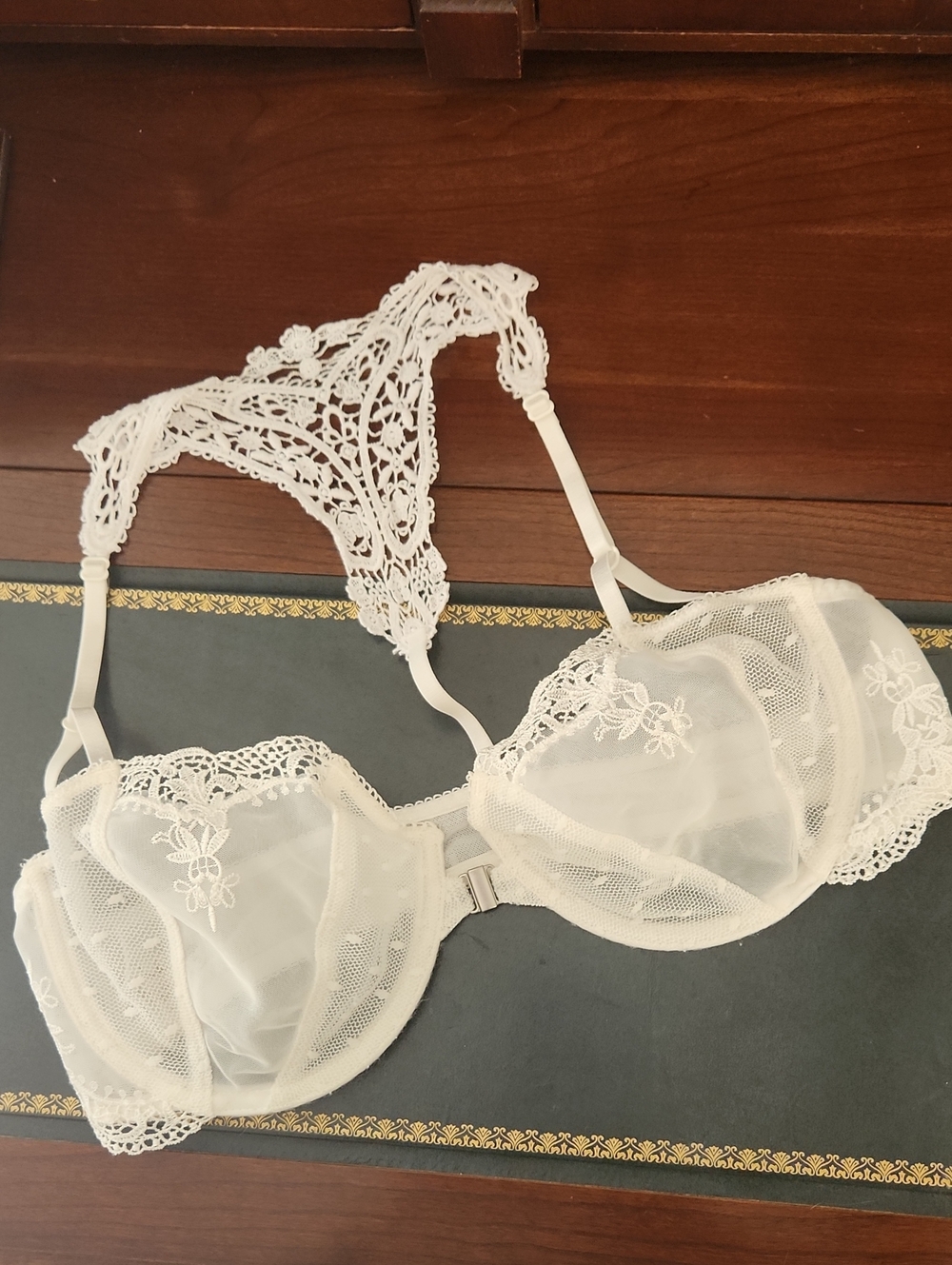 Intimately by Free People Cream Lace Underwire Bralettee , Bra 36C, Racerback